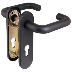 Ручка Fuaro (Фуаро) дверная FP.DH172.0433 NE (DH-0433 NE) (9x140) с пружиной BL-24 черный