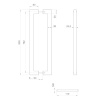 Ручка-скоба Fuaro (Фуаро) PULL.PH38/800.26 INOX 304 (PH-26-38/800-INOX) BLACK
