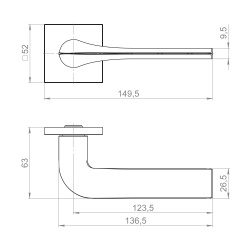 Ручка Fuaro (Фуаро) раздельная K.ZL52.MEDIANA SSG-39 сатинированное золото