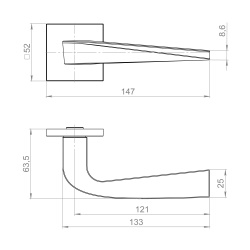 Ручка Fuaro (Фуаро) раздельная K.ZL52.SPIRAL BL-24 черный