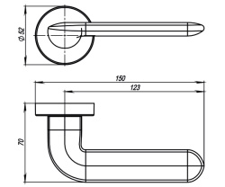 Ручка Armadillo (Армадилло) раздельная R.URB52.EXCALIBUR (EXCALIBUR URB4) OB-13 античная бронза