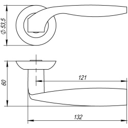 Ручка Punto (Пунто) раздельная R.TL54.BOSTON (BOSTON TL) SN/CP-3 матовый никель/хром