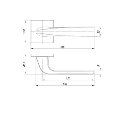 Ручка Punto (Пунто) раздельная K.ARC.Q52.SATURN BL-24 черный