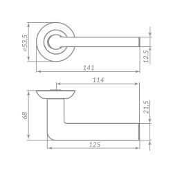 Ручка Punto (Пунто) раздельная R.TL54.NEXT 105mm SN/CP-3 матовый никель/хром