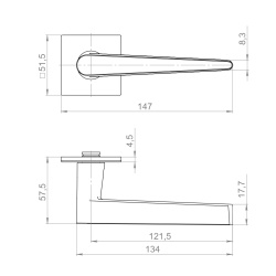 Ручка Armadillo (Армадилло) раздельная K.YM.GELATO AC-9 медь