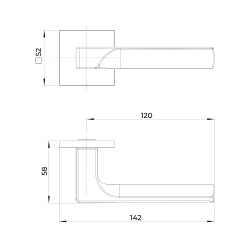 Ручка Ajax (Аякс) раздельная K.JS51.ALETTO SN-3 матовый никель