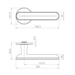 Ручка Armadillo (Армадилло) раздельная R.YM.FRAPPE MWSC-33 итальянский тисненый