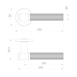 Ручка Punto (Пунто) раздельная R.EST.R52.SHELL BL-24 черный