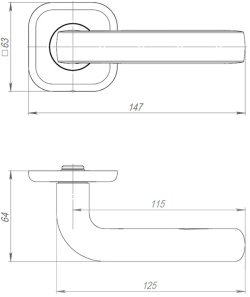 Ручка Ajax (Аякс) раздельная K.JK51.IND TORO 180 mm BL-24 черный (белая коробка)
