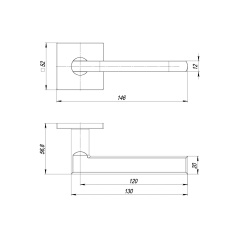 Ручка Punto (Пунто) раздельная K.ARC.Q52.PLUTON BL-24 черный