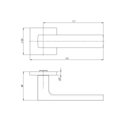 Ручка Armadillo (Армадилло) раздельная K.USS52.SKY (SKY USS) CP-8 хром