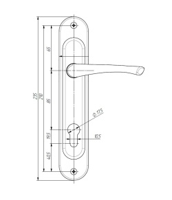 Ручка дверная Absolyute (Абсолют) на планке РФ1-85/07А (черный)