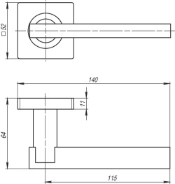 Ручка Armadillo (Армадилло) раздельная K.SQ52.ORBIS (ORBIS SQ004) SN/CP-3 матовый никель/хром