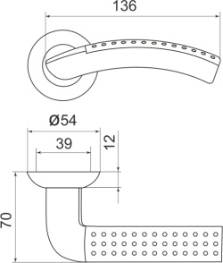 Ручка Armadillo (Армадилло) раздельная R.LD54.Libra26 (Libra LD26) SG/GP-4 матовое золото/золото