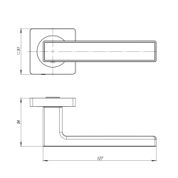 Ручка Ajax (Аякс) раздельная K.JK51.OPTIMA plus (OPTIMA plus JK) BL/GR-24 черный/графит