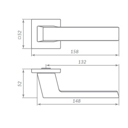 Ручка Punto (Пунто) раздельная K.ARC.Q52.DIPLOMAT SN-3 мат. никель