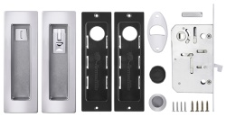 Защелка Armadillo (Армадилло) с ручками для раздвижных дверей SH.URB153.KIT011-BK (SH011 URB) СP-8 хром