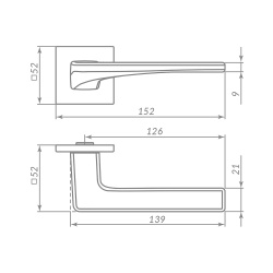 Ручка Punto (Пунто) раздельная K.ARC.Q52.ELEN BL-24 черный