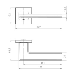 Ручка Fuaro (Фуаро) раздельная K.ZL52.HORIZON BL-24 черный