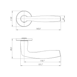 Ручка Punto (Пунто) раздельная R.ARC.R52.FORTUNA SSC-16 сатин.хром