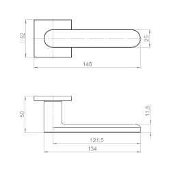Ручка Ajax (Аякс) раздельная K.JS51.STAGE (STAGE JS) SSC-16 сатинированный хром