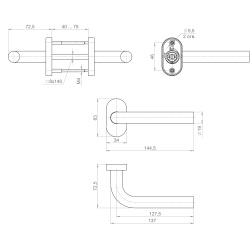 Ручка Fuaro (Фуаро) раздельная R.DSS201-0201P/19 INOX 201 (овальное основание)