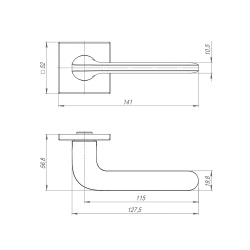 Ручка Punto (Пунто) раздельная K.ARC.Q52.ASPECT CP-8 хром