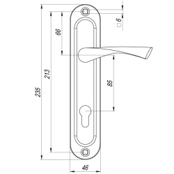 Ручка Punto (Пунто) на планке HANDLE90.CRONA.18-85 (P90 8518 CRONA) СP хром