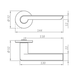 Ручка Punto (Пунто) раздельная R.ARC.R52.STEP SSG-39 сатин.золото