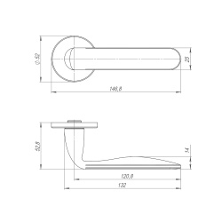Ручка Punto (Пунто) раздельная R.ARC.R52.EXTRA CP-8 хром