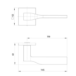 Ручка Ajax (Аякс) раздельная K.JS51.SALTO BL-24 черный