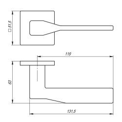 Ручка Armadillo (Армадилло) раздельная K.USS52.GRAND (GRAND USS) BL-26 черный