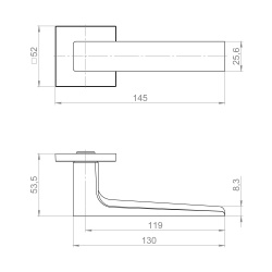 Ручка Fuaro (Фуаро) раздельная K.ZL52.BASIC BL-24 черный