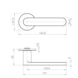 Ручка Armadillo (Армадилло) раздельная R.YM.SAVOIARDI MWSC-33 итальянский тисненый