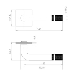Ручка Armadillo (Армадилло) раздельная K.YM.CANNOLI FSG-39 флор. золото