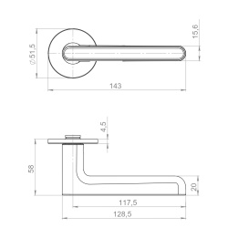 Ручка Armadillo (Армадилло) раздельная R.YM.CINNAMON AC-9 медь