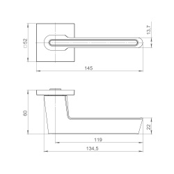Ручка Ajax (Аякс) раздельная K.JS51.STICK SN/WH-19 матовый никель/белый