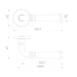 Ручка Punto (Пунто) раздельная R.EST.R52.VERONA SSG-39 сатинированное золото
