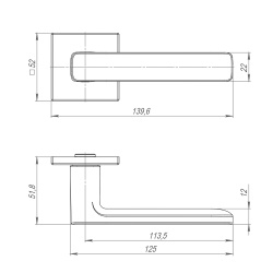 Ручка Punto (Пунто) раздельная K.ARC.Q52.VIVA SSG-39 сатин.золото