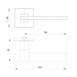 Ручка Ajax (Аякс) раздельная K.JS51.SENSA SN-3 матовый никель