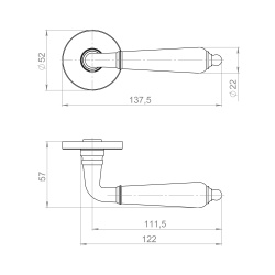 Ручка Ajax (Аякс) раздельная R.JSR51.LUCIA BL-24 черный