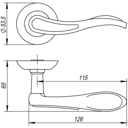 Ручка Punto (Пунто) раздельная R.TL54.SALSA (SALSA TL) SN/CP-3 матовый никель/хром