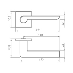 Ручка Punto (Пунто) раздельная K.ARC.Q52.STEP BL-24 черный