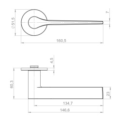 Ручка Armadillo (Армадилло) раздельная R.YM.CREME MWSC-33 итальянский тисненый