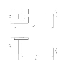 Ручка Ajax (Аякс) раздельная K.JS51.CLEVER SN-3 матовый никель