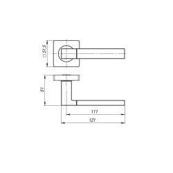 Ручка Ajax (Аякс) раздельная K.JK51.BASE BL-24 черный (белая коробка)